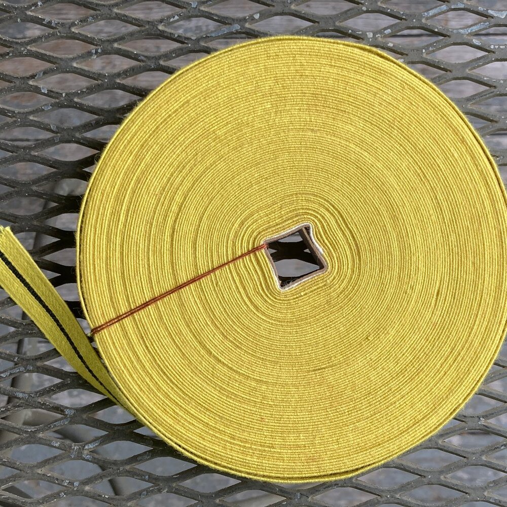 woven decorative ribbon yellow striped